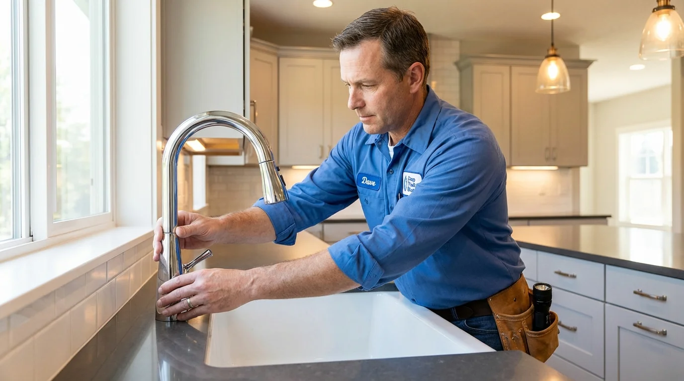 Kitchen faucet installation by Johns Plumbing LLC in Maysville
